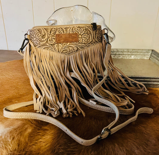 Wrangler Vintage Floral Fringe Crossbody Bag